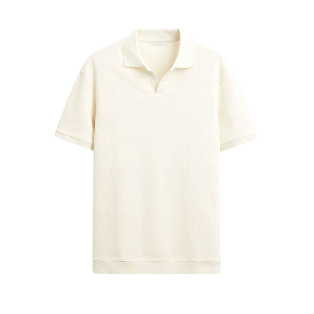 WOOLEN STRUCTURE POLO T-SHIRT