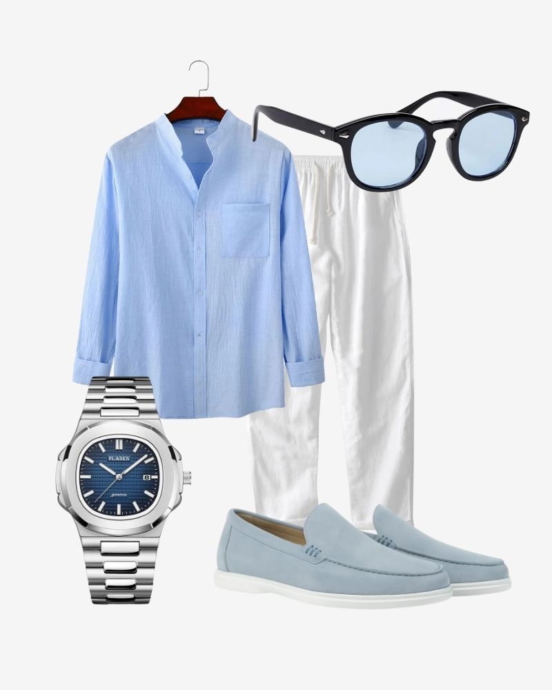 FIORANZO OUTFIT - BLUE LINEN CLUB