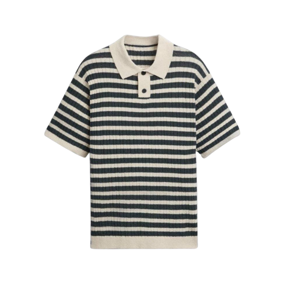 KNITTED STRIPED POLO
