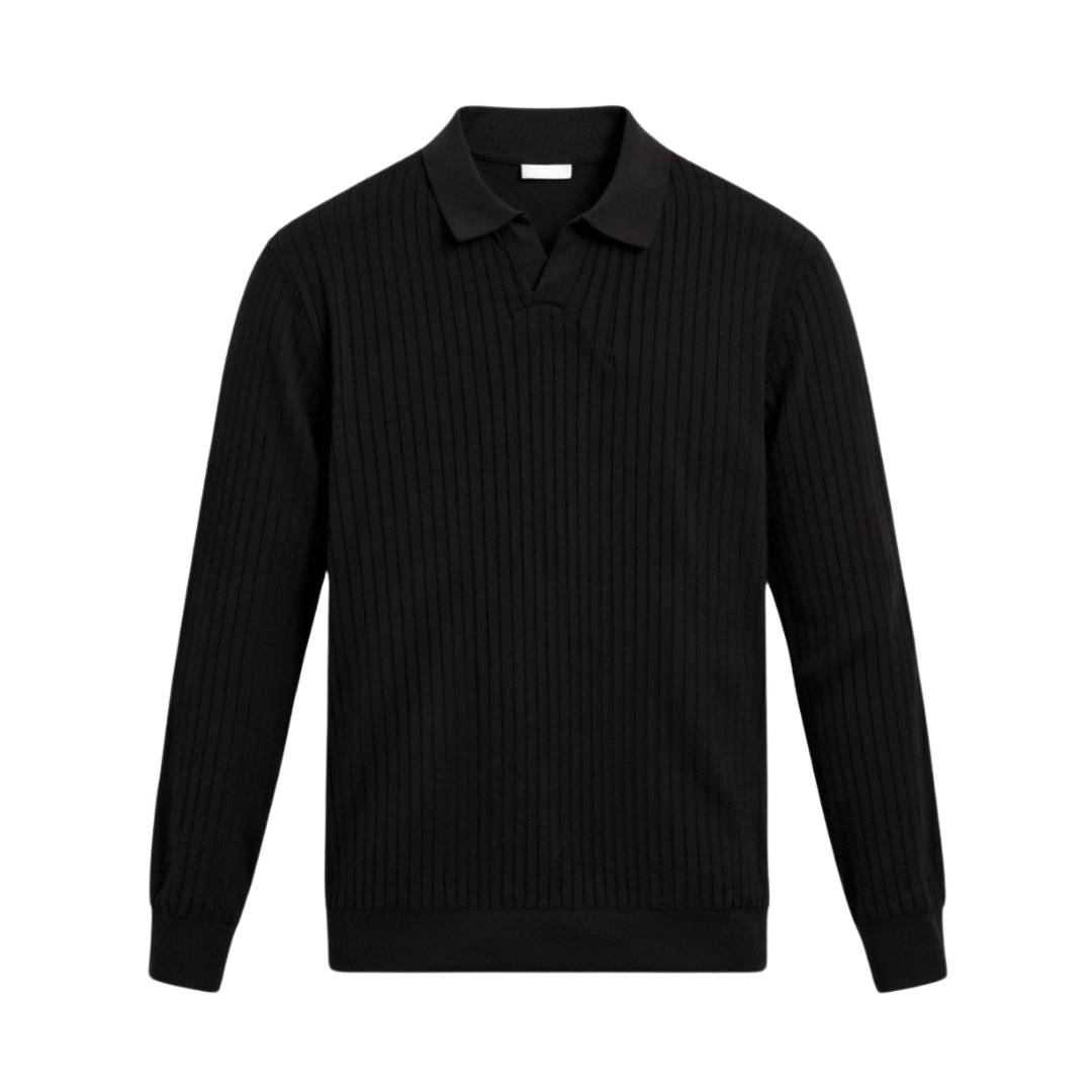 STRIPED LONG SLEEVE POLO